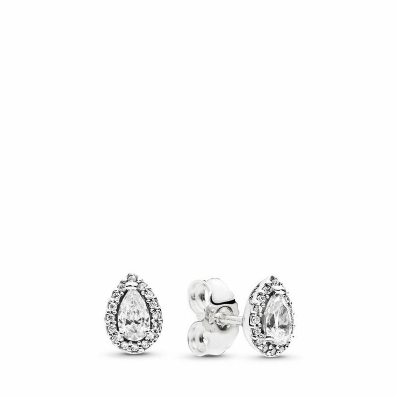 Pandora Radiant Teardrops Stud Earrings - Sterling Silver/Cubic Zirconia - Canada | HR2674PM